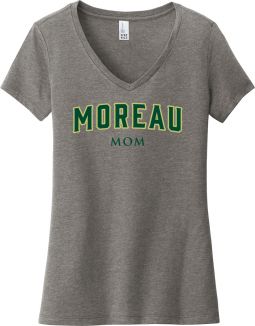 Moreau Mom - District Women’s Tee V-Neck, Grey Frost